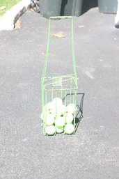 Old Tennis Ball Hopper And Balls.  Great For The Pooch! (T-3)