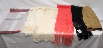 6 Beautiful Scarves 2 New With Tag Scarf Cashmere, Beaded, Lisa Violetto (AG-13)