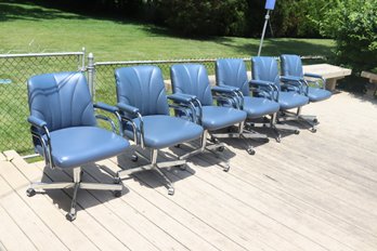 6 Vintage Rolling Chromcraft Swivel Chairs