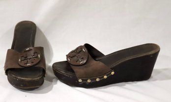 Tory Burch Brown Wedge Sandals Size 9 (H-16)