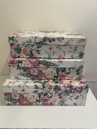 3 Nice Floral Storage Boxes Box