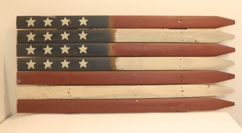 American Flag Painted Wood Fence Wall Decor