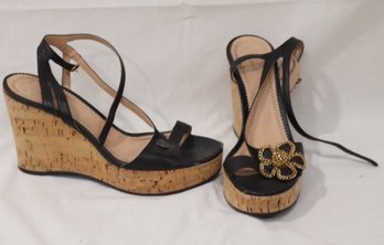 Black Chloe Wedge Shoes NEED REPAIR Sz. 40 (H-22)