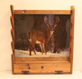 Vintage Gun Rack With Deer Picture (J-19)