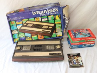 Vintage 1979 Mattel Electronics Intellivision Game Console Model 2609 With Box And Games