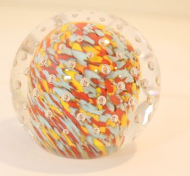 Art Glass Paperweight Signed And Dated (H-24)