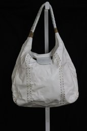 White Patent Leather Carlos Falchi  Shoulder Bag Purse