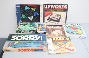 Assorted Board Games: Sorry!, Rack-o, Boggle, Trouble, Chinese Checkers (P-78)