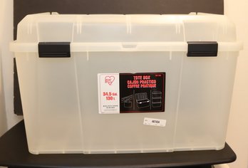 Large Plastic Tote Box Trunk 34.5 Gallons