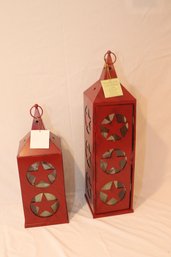 Pair Of Flameless Lanterns. (T-31)