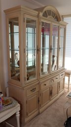 Vintage Lighted Bernhardt China Hutch With Glass Doors And Shelves (C-80)