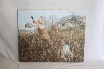Pheasant Hunting Print On Canvas (V-55)