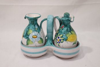 Positano Ceramic Stoneware Oil And Vinegar Decanters (H-48)