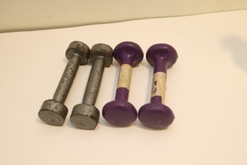 4 One Lb. Hand Weights Dumbbells (J-40a)