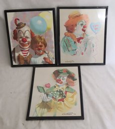 Vintage Framed Clown Pictures Oberstein (V-63)
