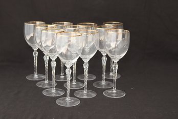 Lenox Monroe Gold Trim Wine Glasses Set Of 11