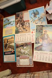 Collection Of 6 Vintage Peters & Remington Hunting Reproduction Calendars (F-1_