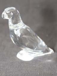 BACCARAT CRYSTAL Clear FIGURINE 4' GLASS PARROT FRANCE SIGNED (R-1)