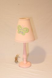 Pottery Barn Pink Butterfly Lamp. (T-46)