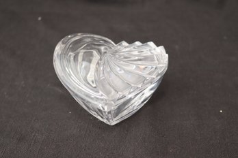 Glass Covered Heart Shaped Trinket Bowl (R-6)