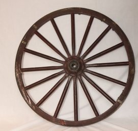 Antique Wooden Wagon Wheel (F-11)