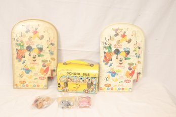 Mickey Mouse Pinball Game By Wolverine Toy Co. Walt Disney School Bus Lunch Box (B-75)