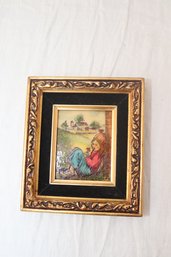 Vintage Framed Artini Enamel Hand Painted Tile (V-15)