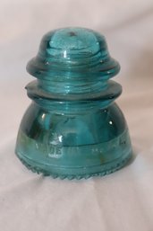 Vintage Hemingray #42 Sea Aqua Blue Blown Glass Insulator  (F-14)