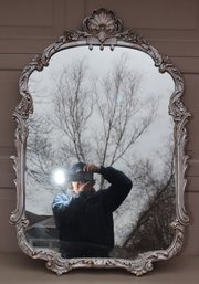 Silver Framed Carved Wall Mirror