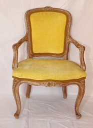 Vintage Upholstered Child's Wood Framed Arm Chair  (R-17)
