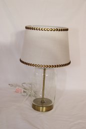 Bubble Glass With Brass Detail Table Lamp With Shade (R-18)