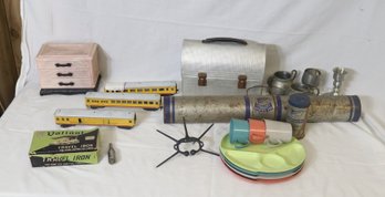 Assorted Vintage Items: Trains, Travel Iron, Lunch Box And More!  (B-81)