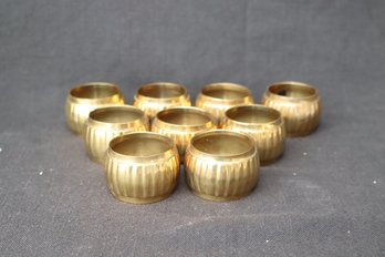 9 Vintage Napkin Rings Brass. (R-38)