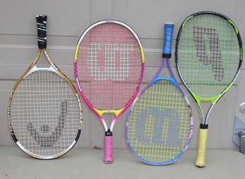 4 Child's Tennis Rackets Head, Willson, Prince (F-12)