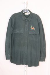 Vintage LL Bean Chamois Embroidered Deer Long Sleeve Button Up Shirt Men's Size 16 N(H-10)