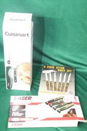 Cuisinart Electric Knife Set And Laser Plus Steak Knives And More!  (H-32)