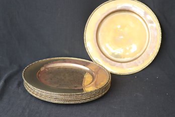 8 Vintage Brass Plates