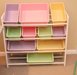 Multi Colored Storage Boxes With Rack (T-92)