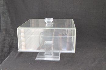 Vintage Lucite Acrylic Square Cake Plate With Lid (R-47)