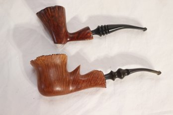 Pair Of Vintage Freehand Tobacco Pipes Armellini Europa Pipe Italy, Knute Of Denmark (R-40)