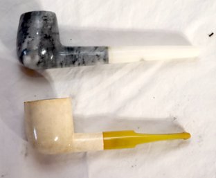 Vintage Marble And Meerschaum Tobacco Pipes
