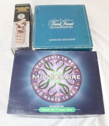 Trivial Pursuit, Who Wants To Be A Millionaire, Jumbling Tower(Jenga) (G-4)