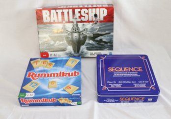 Battleship, Rummikub, Sequence  Games Lot (G-5)