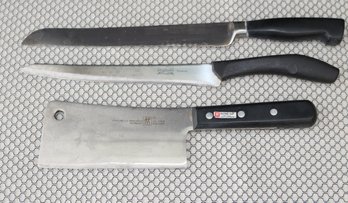 JA Henckels Cleaver And 2 Other Knives (R-55)