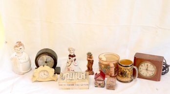 Vintage Shaving Mugs Clocks, Figurines (C-9)