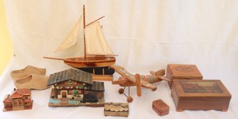 Wooden Decor: Sailboat, Boxes, Shoes And More (C-13)