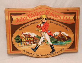 Vintage John Walker & Sons Ltd. Blended Scotch Whiskey  Wooden Sign (F-55)