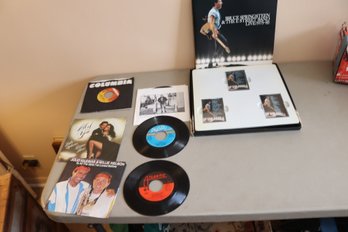 45 Vinyl Records And Springsteen Live Cassette Set (Missing One Cassette)