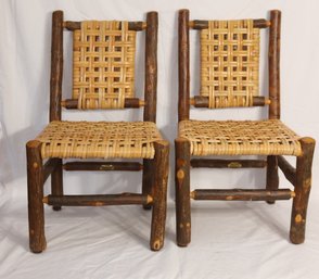 Pair Old Hickory Shelbyville, In Childs Arm Chairs