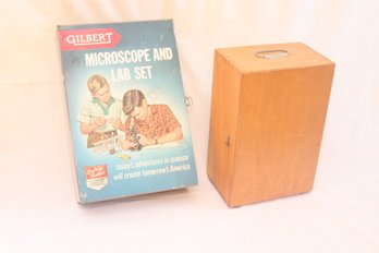 2 Microscopes Vintage Gilbert Microscope & Lab Set (C-27)